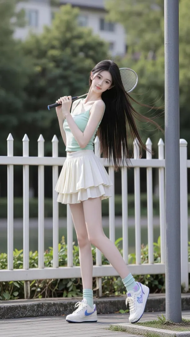 运动风长发美女手机壁纸｜户外清新背景图片 - 青春活力少女「哲风壁纸」