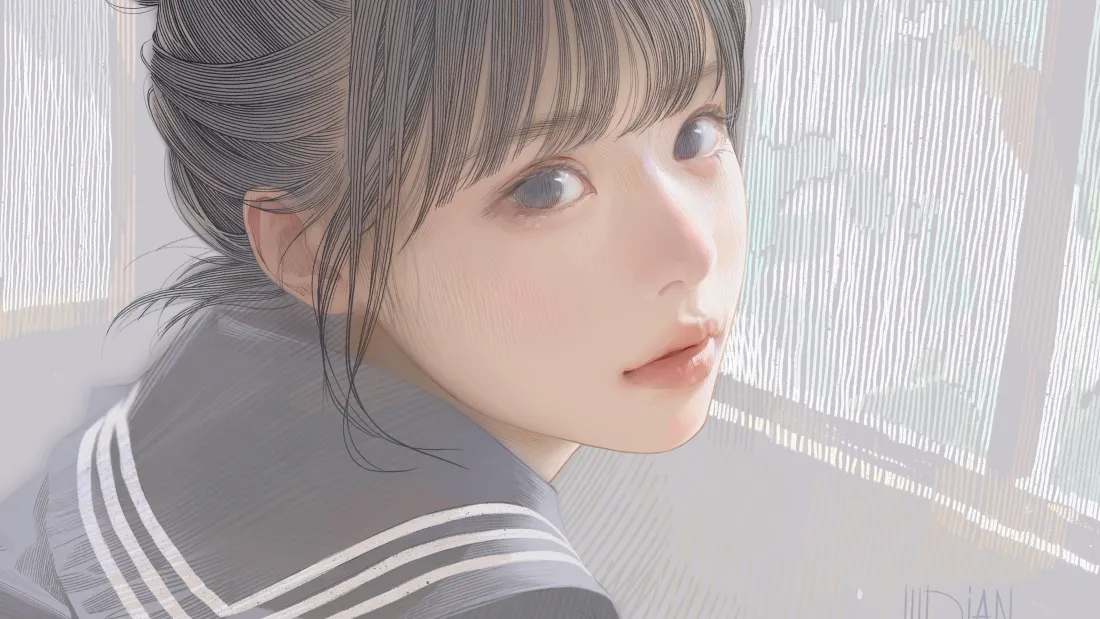 4kJK少女壁纸｜水手服窗边背景图片 - 青春二次元「哲风壁纸」