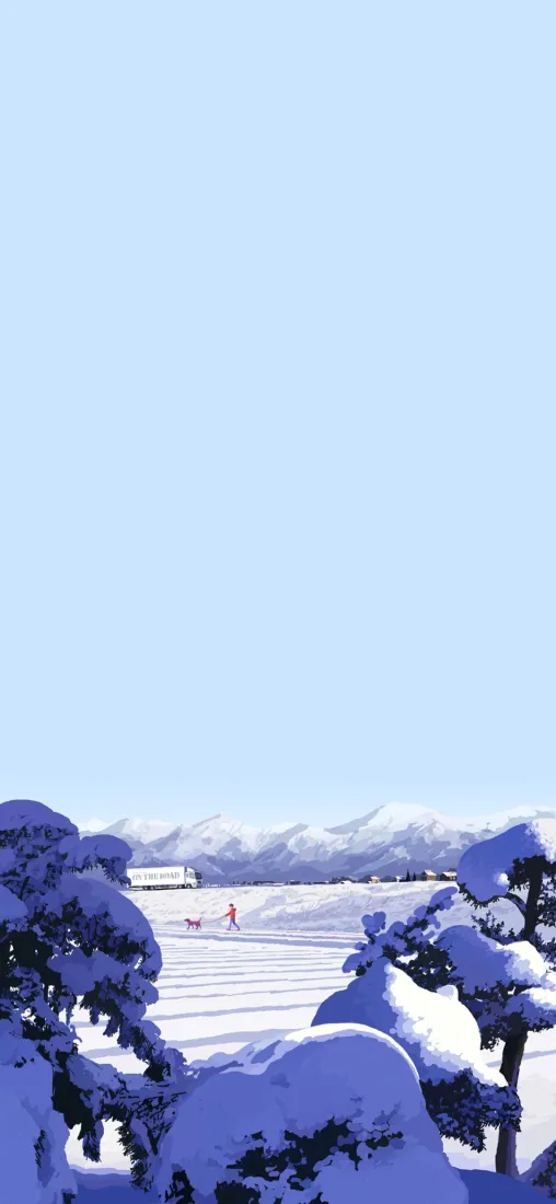 冬日雪景手机壁纸｜冰面雪地背景图片 - 雪山雪松风光「哲风壁纸」