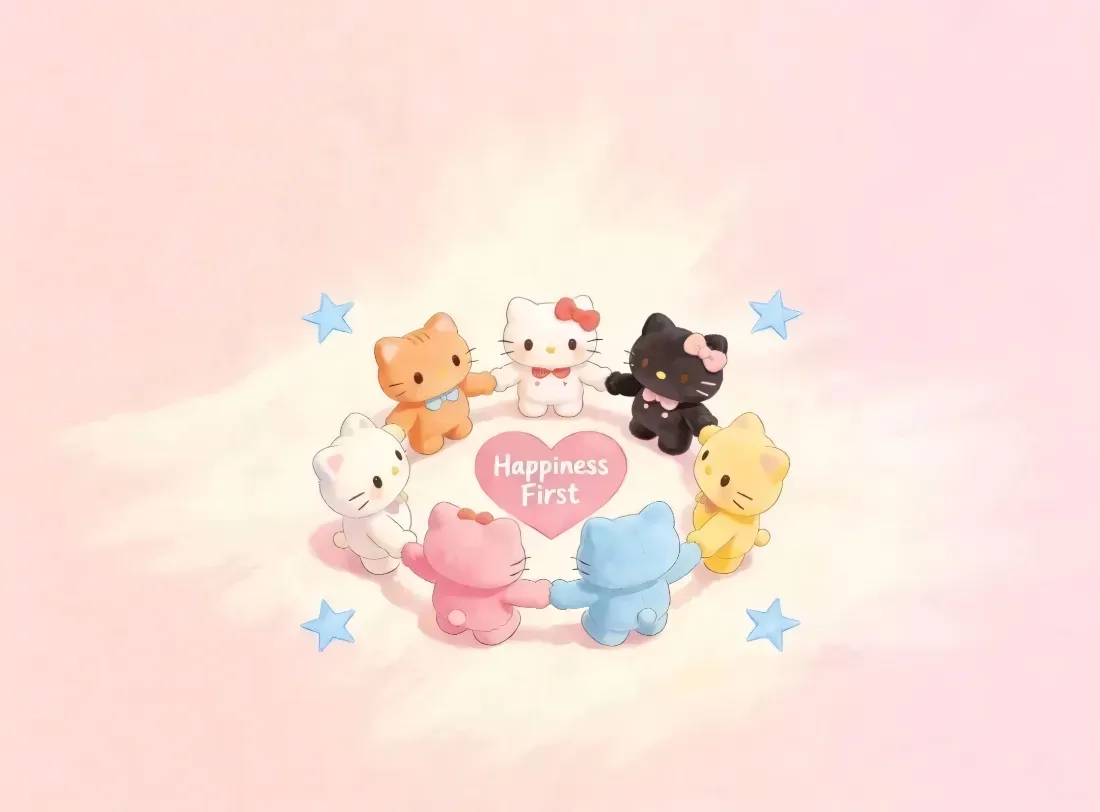 2kHelloKitty壁纸｜可爱Q版小猫背景图片 - 粉色萌系治愈「哲风壁纸」