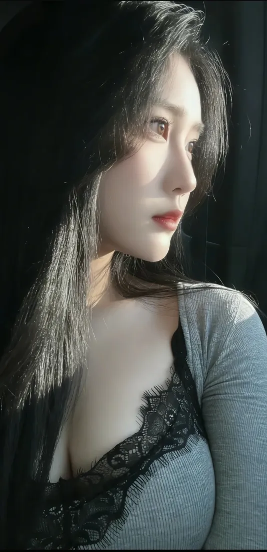 气质美女手机壁纸｜光影氛围感背景图片 - 侧颜人像「哲风壁纸」