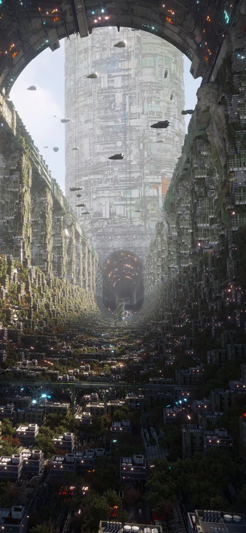 科幻地下城手机壁纸｜未来都市背景图片 - 赛博朋克场景「哲风壁纸」