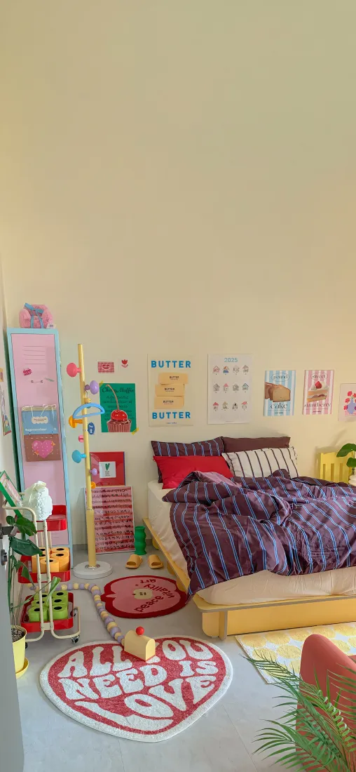 简约少女风卧室手机壁纸｜温馨家居背景图片 - 粉黄暖调「哲风壁纸」