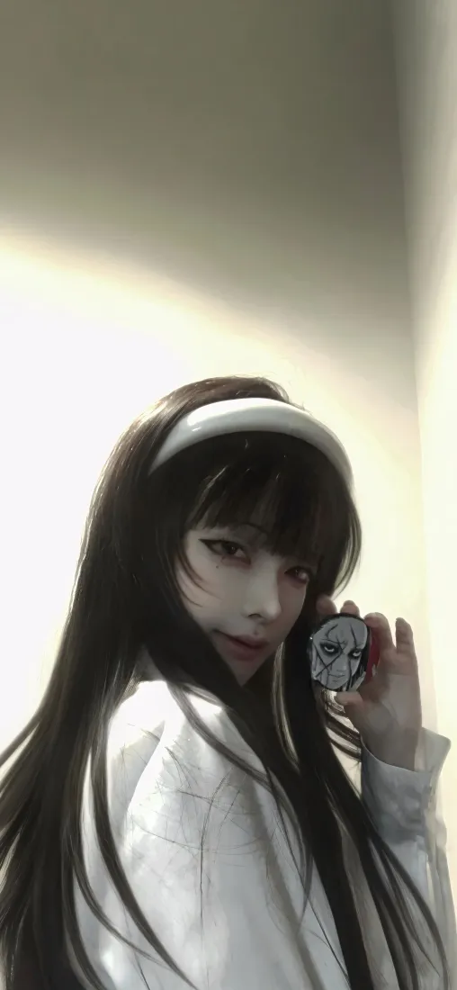 长发美女手机壁纸｜简约浅调背景图片 - 氛围感人像「哲风壁纸」