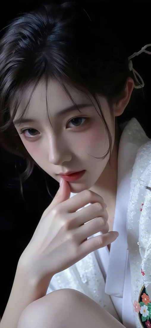 国风古装美女手机壁纸｜纯黑背景图片 - 氛围感气质写真「哲风壁纸」