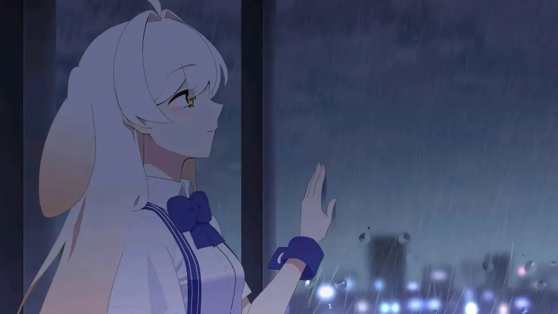 2k垂耳白发少女壁纸｜雨夜窗边背景图片 - 二次元少女插画「哲风壁纸」