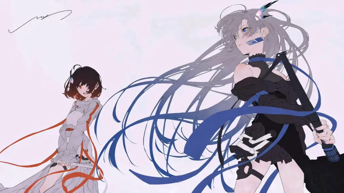 2k酷感少女壁纸｜双持长刀少女背景图片 - 二次元插画「哲风壁纸」