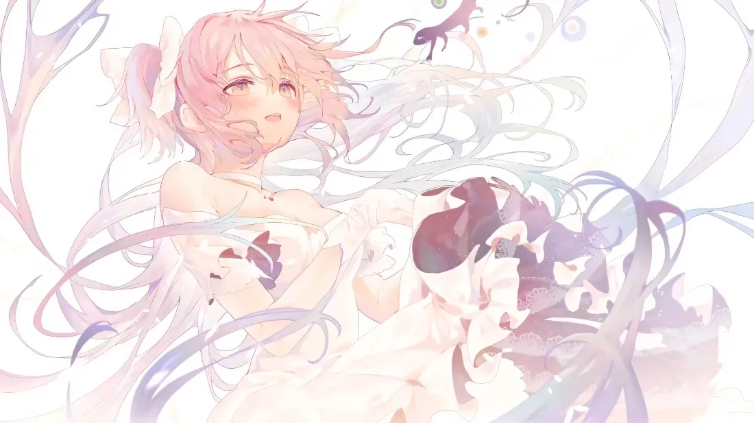 2k双马尾少女壁纸｜粉渐变长发背景图片 - 二次元插画「哲风壁纸」