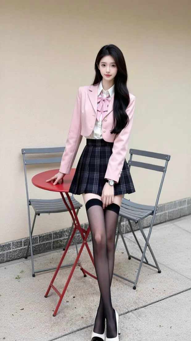 JK制服美女手机壁纸｜户外背景图片 - 甜酷学院风「哲风壁纸」