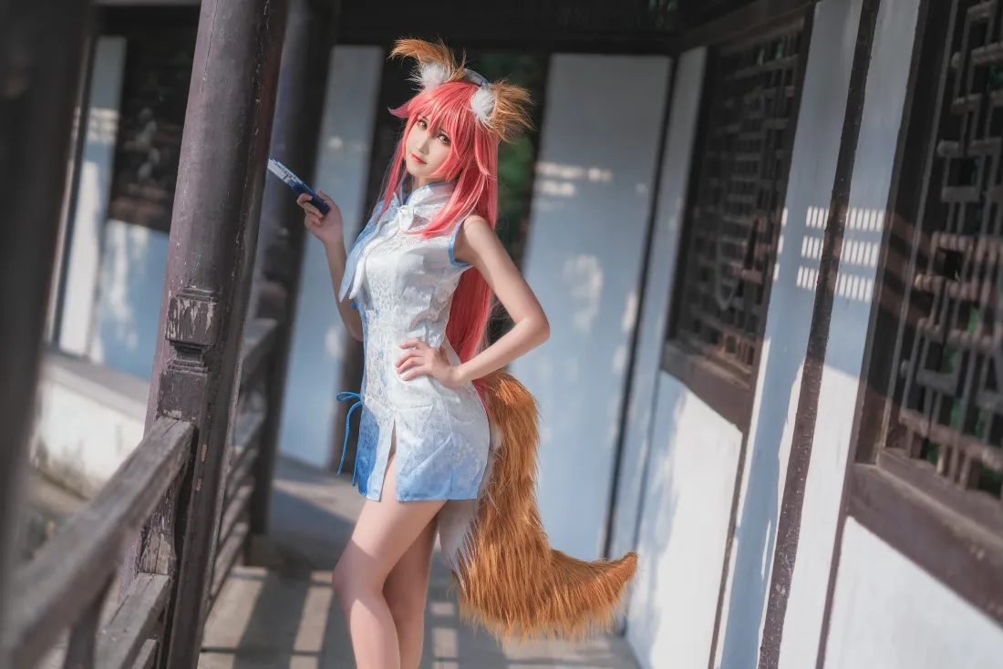 5k玉藻前壁纸｜Fate白色旗袍cosplay背景图片 - 三度_69「哲风壁纸」