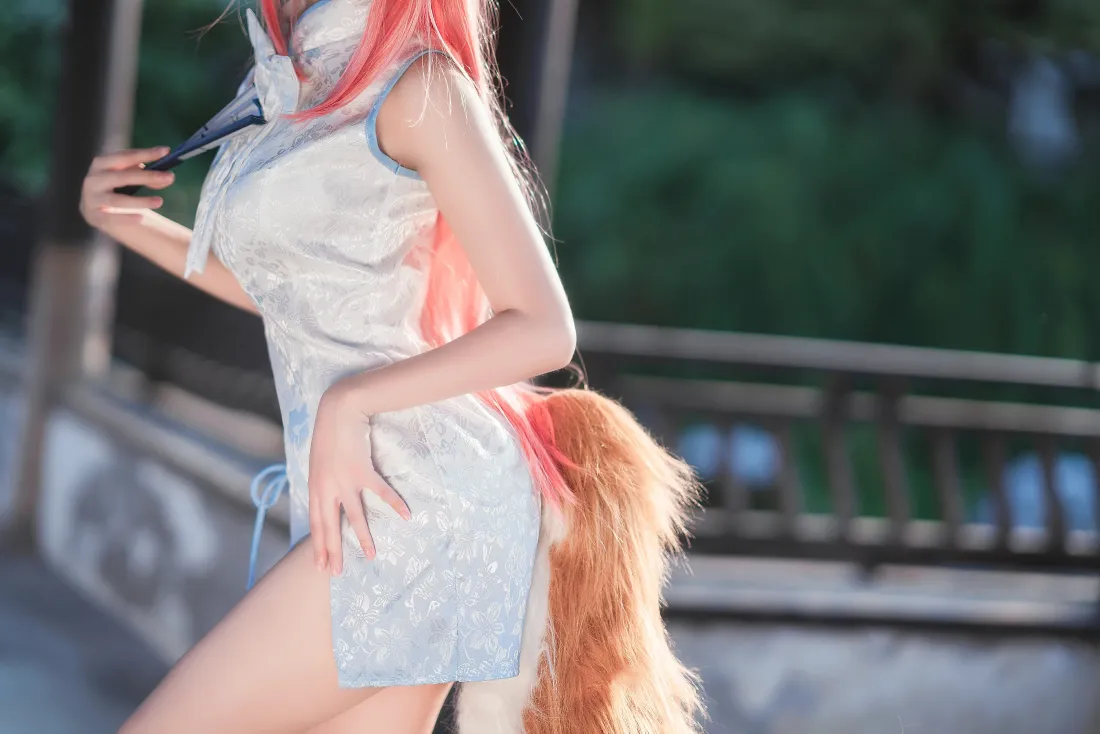 4k玉藻前壁纸｜三度_69白色旗袍背景图片 - Fate cos「哲风壁纸」