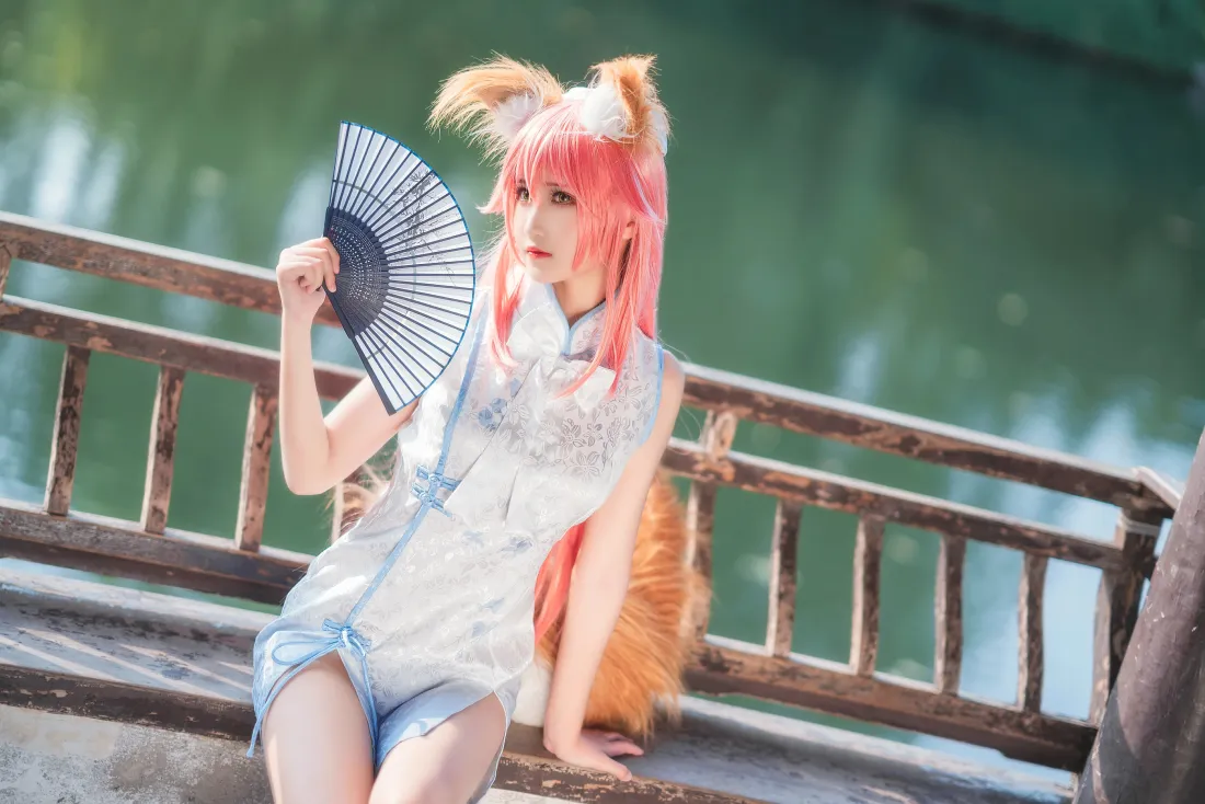 5k玉藻前壁纸｜白色旗袍cosplay背景图片 - 三度_69户外写真「哲风壁纸」