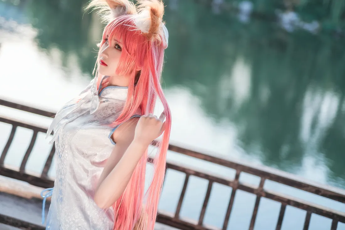 5k玉藻前壁纸｜白色旗袍cosplay背景图片 - 三度_69「哲风壁纸」
