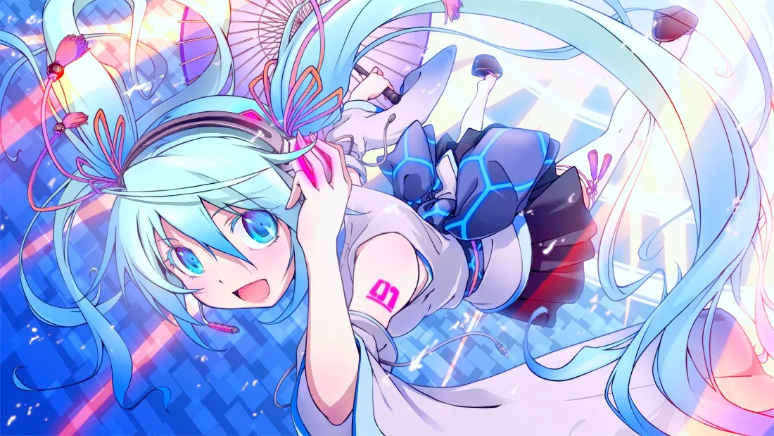 2k初音未来壁纸｜蓝发动漫少女背景图片 - 人气虚拟歌姬「哲风壁纸」