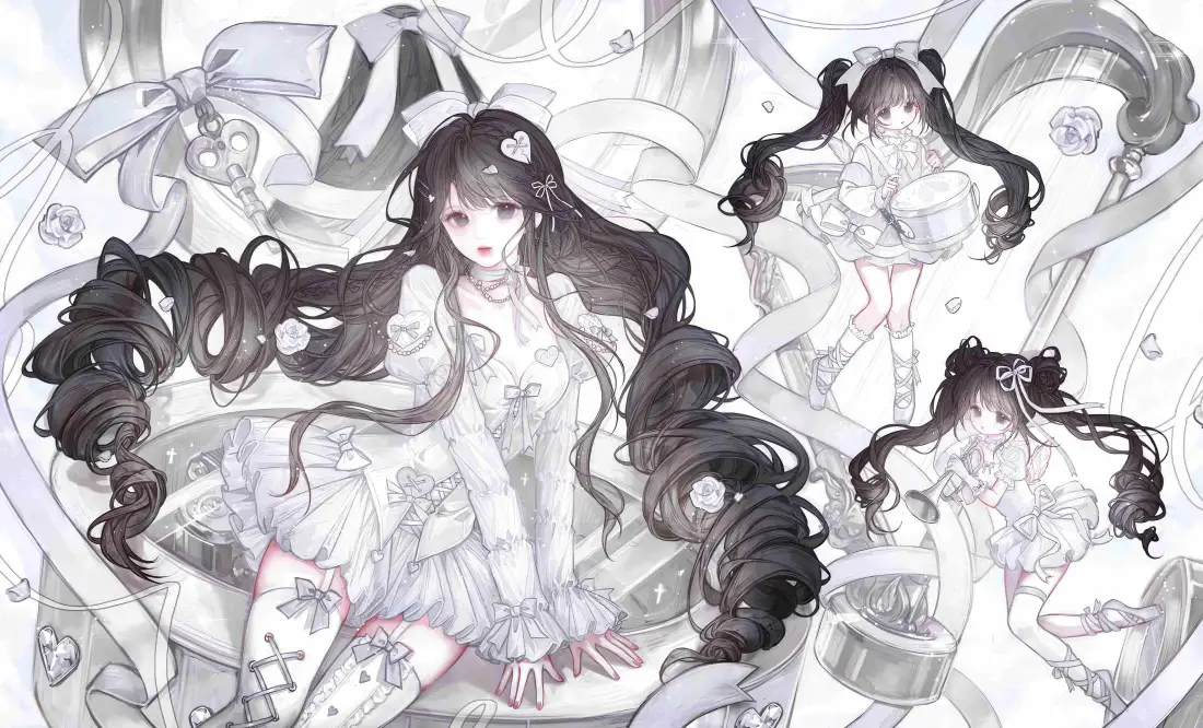 4k二次元萝莉壁纸｜洛丽塔双马尾背景图片 - 软萌少女插画「哲风壁纸」