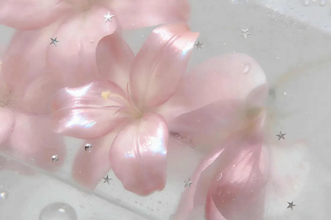 3k粉色百合壁纸｜ins风背景图片 - 闪片水晶质感「哲风壁纸」