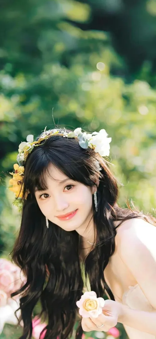 田曦薇手机壁纸｜清新森系背景图片 - 甜美少女写真「哲风壁纸」