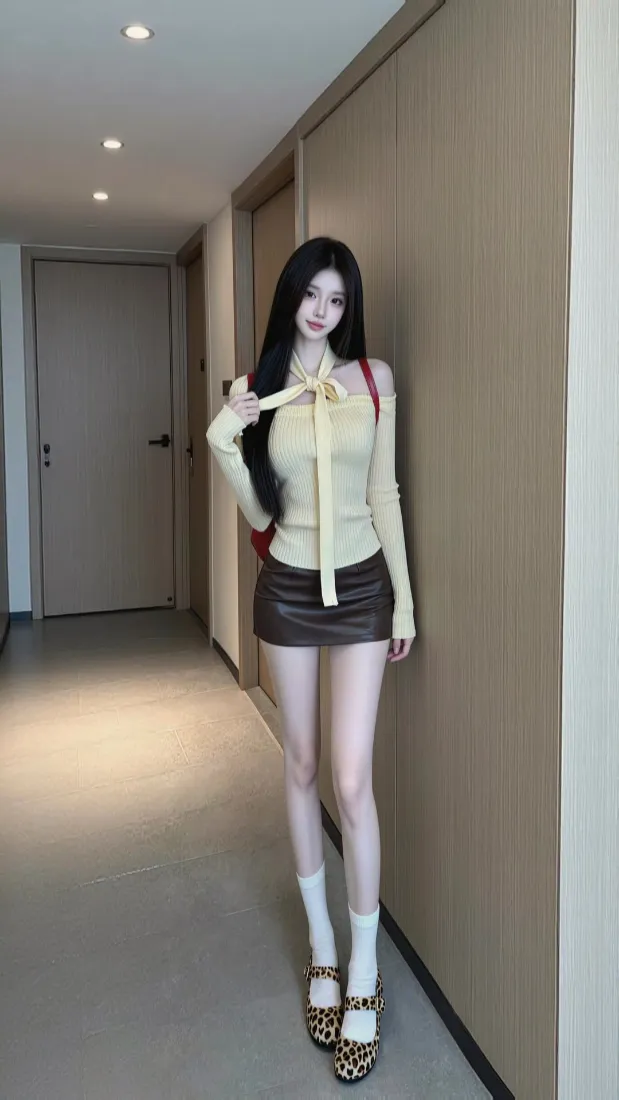 气质美女手机壁纸｜酒店走廊休闲背景图片 - 时尚穿搭「哲风壁纸」