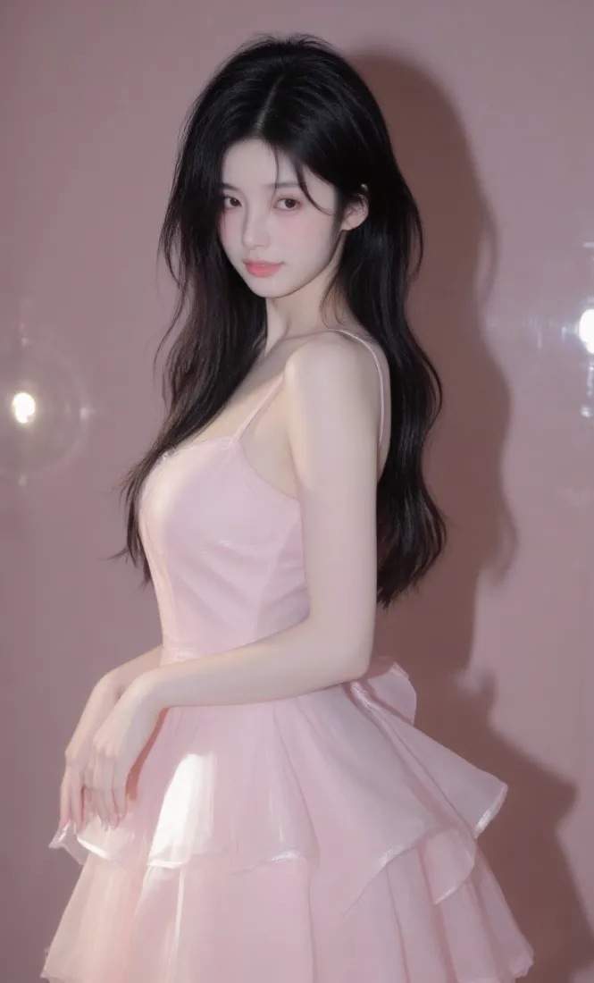 甜美女孩手机壁纸｜粉色纱裙背景图片 - 光影交织氛围感「哲风壁纸」