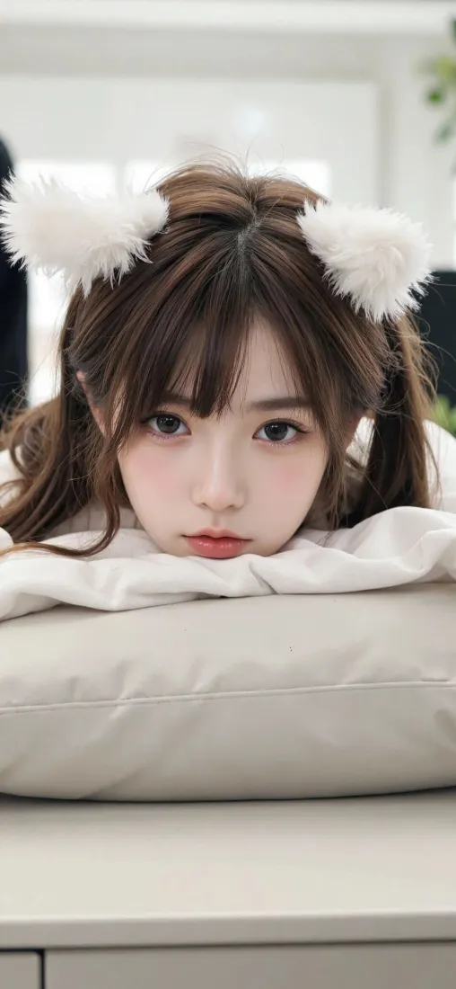 猫耳少女手机壁纸｜居家氛围感背景图片 - 清纯写真「哲风壁纸」