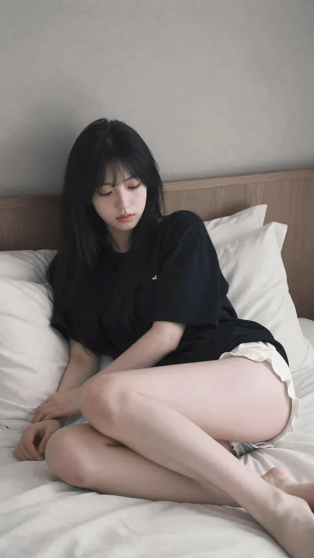 长发美女手机壁纸｜卧室软床背景图片 - 居家高颜值氛围感「哲风壁纸」