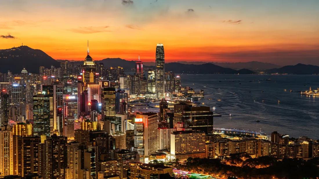 3k香港维多利亚港壁纸｜黄昏城市背景图片 - 临海天际线风光「哲风壁纸」