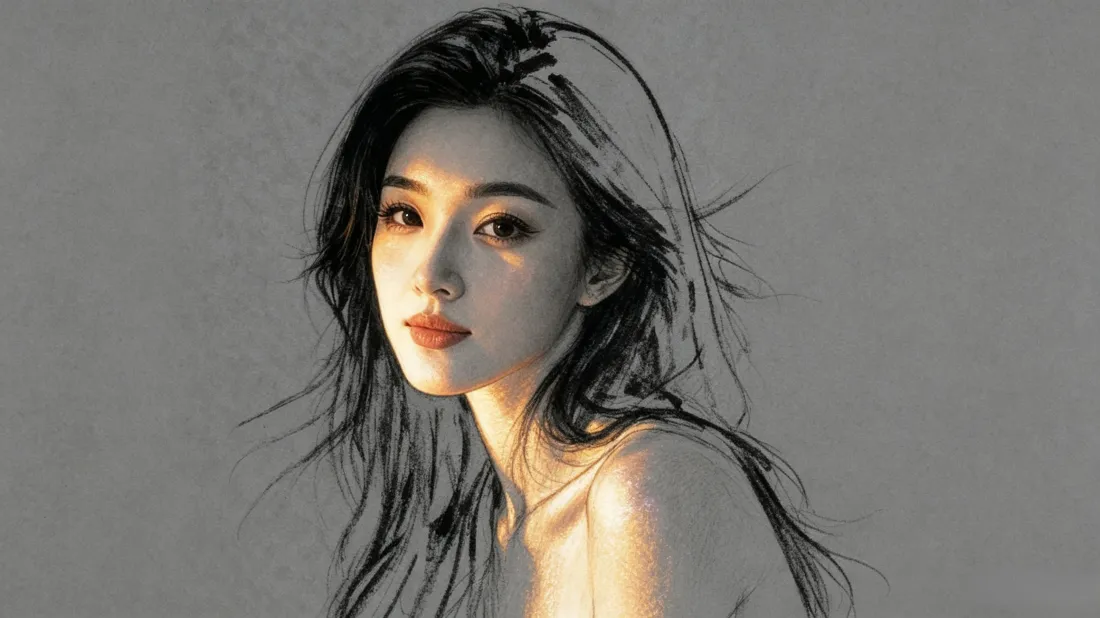 3k氛围感美女壁纸｜简约灰色背景图片 - 高级感清冷写真「哲风壁纸」