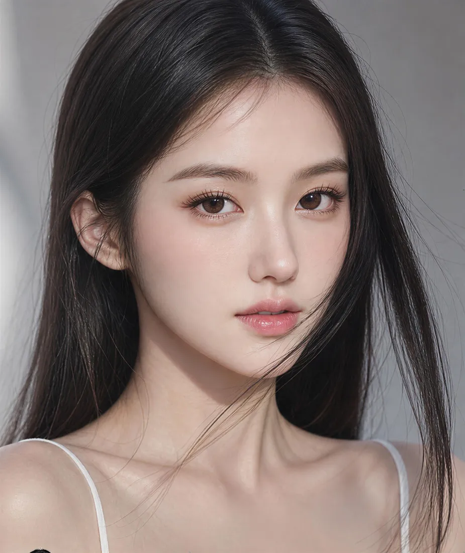 清纯美女手机壁纸｜白色吊带写真背景图片 - 高颜值「哲风壁纸」