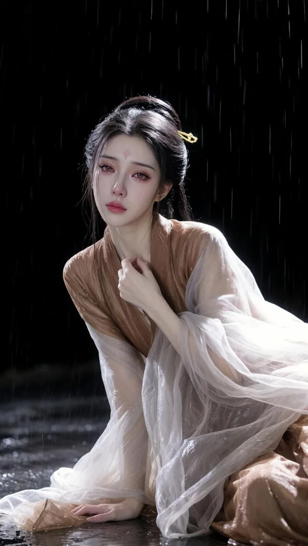 古风汉服美女手机壁纸｜雨夜清冷背景图片 - 氛围感美人「哲风壁纸」