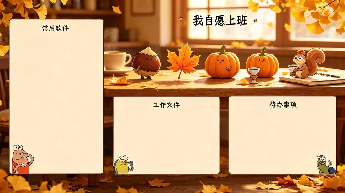 3k自愿上班壁纸｜秋日桌面背景图片 - 工作分区待办「哲风壁纸」