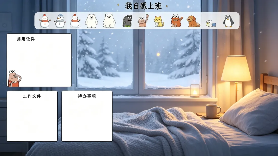 3k自愿上班壁纸｜冬日卧室背景图片 - 分区收纳「哲风壁纸」