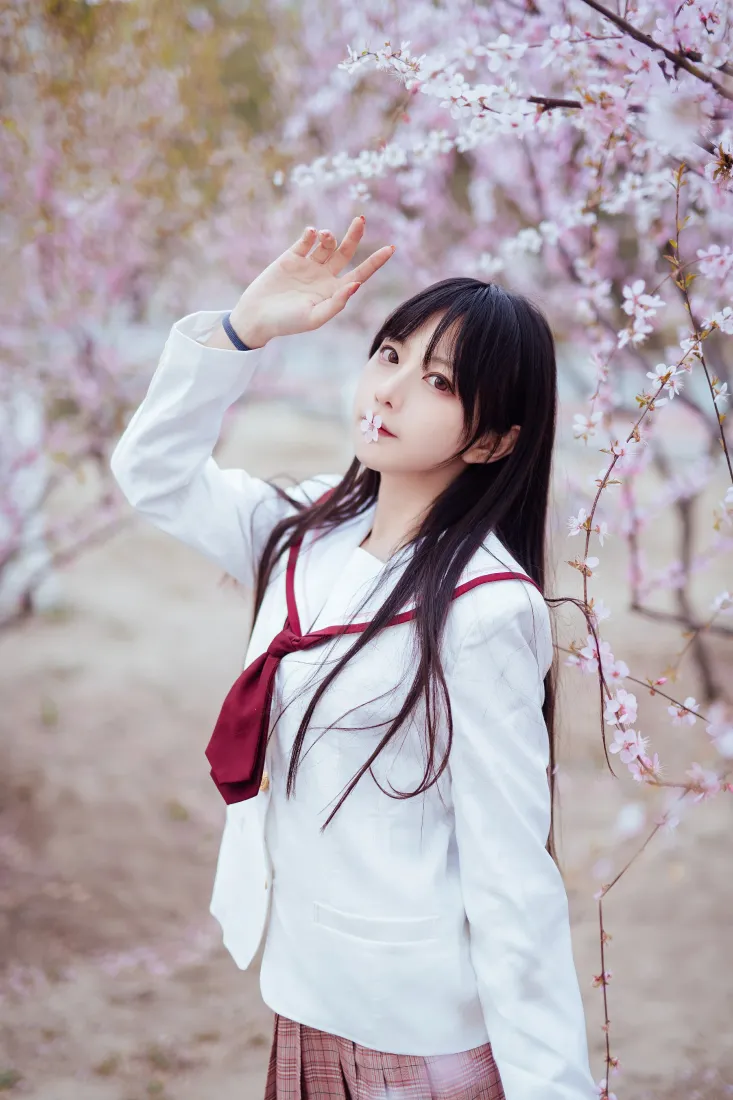 Shika小鹿鹿手机壁纸｜白色JK少女背景图片 - 樱花写真「哲风壁纸」