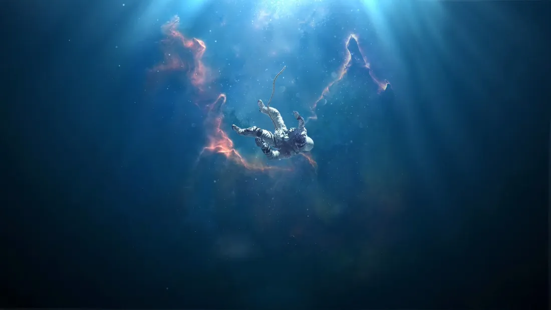 4k星云壁纸｜蓝色宇宙背景图片 - 深空发光云层「哲风壁纸」