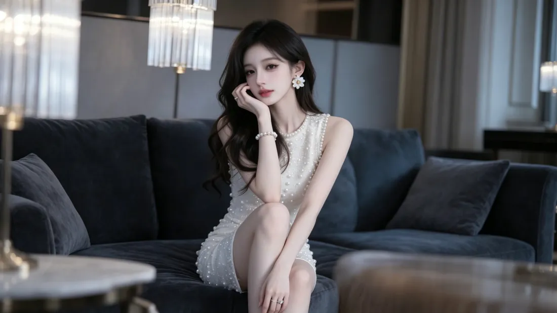 3k优雅美女壁纸｜轻奢家居背景图片 - 时尚穿搭写真「哲风壁纸」