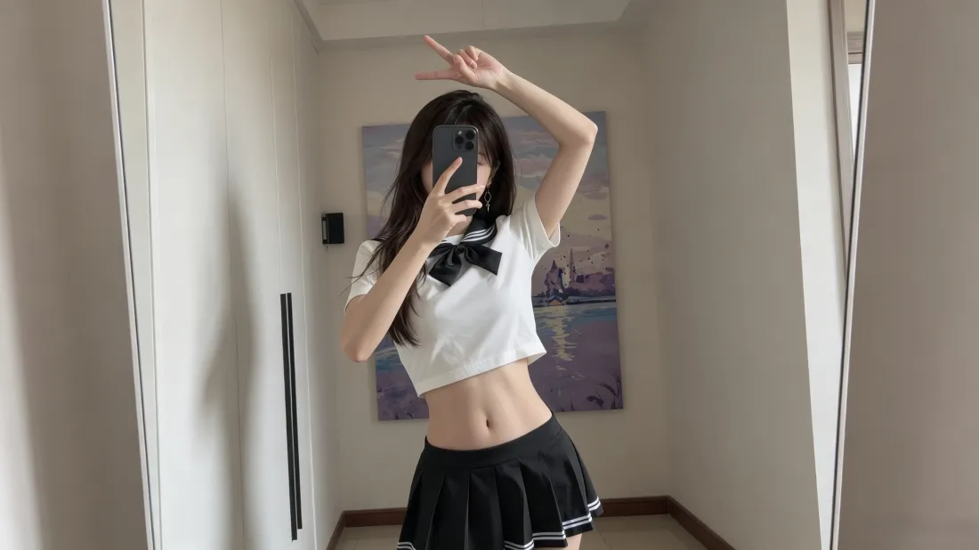 3kJK少女壁纸｜居家对镜自拍背景图片 - 甜辣穿搭「哲风壁纸」