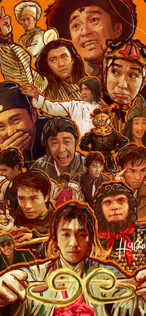 周星驰手机壁纸｜经典影视角色背景图片 - 手绘插画「哲风壁纸」