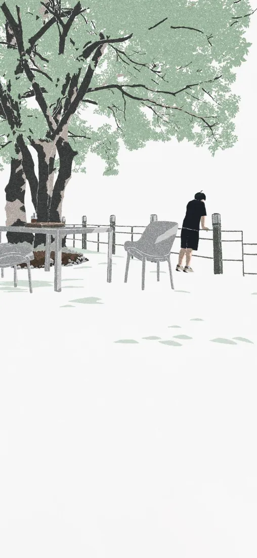 清新治愈插画手机壁纸｜户外休闲背景图片 - 简约安静氛围「哲风壁纸」