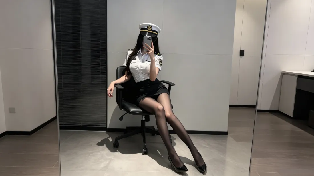 3k制服美女壁纸｜室内对镜自拍背景图片 - 性感穿搭「哲风壁纸」