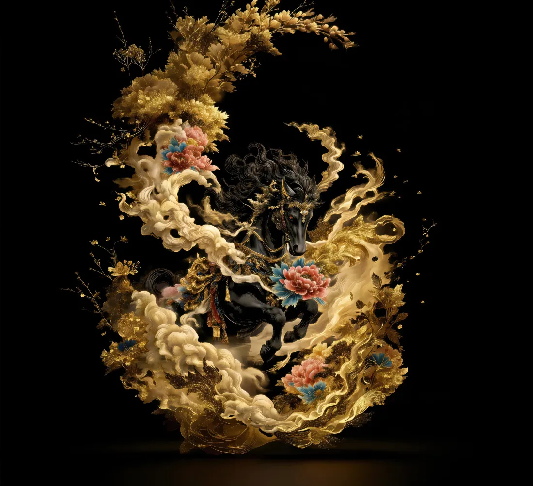 7k国风祥云壁纸｜金色牡丹雕刻背景图片 - 中式传统工艺「哲风壁纸」
