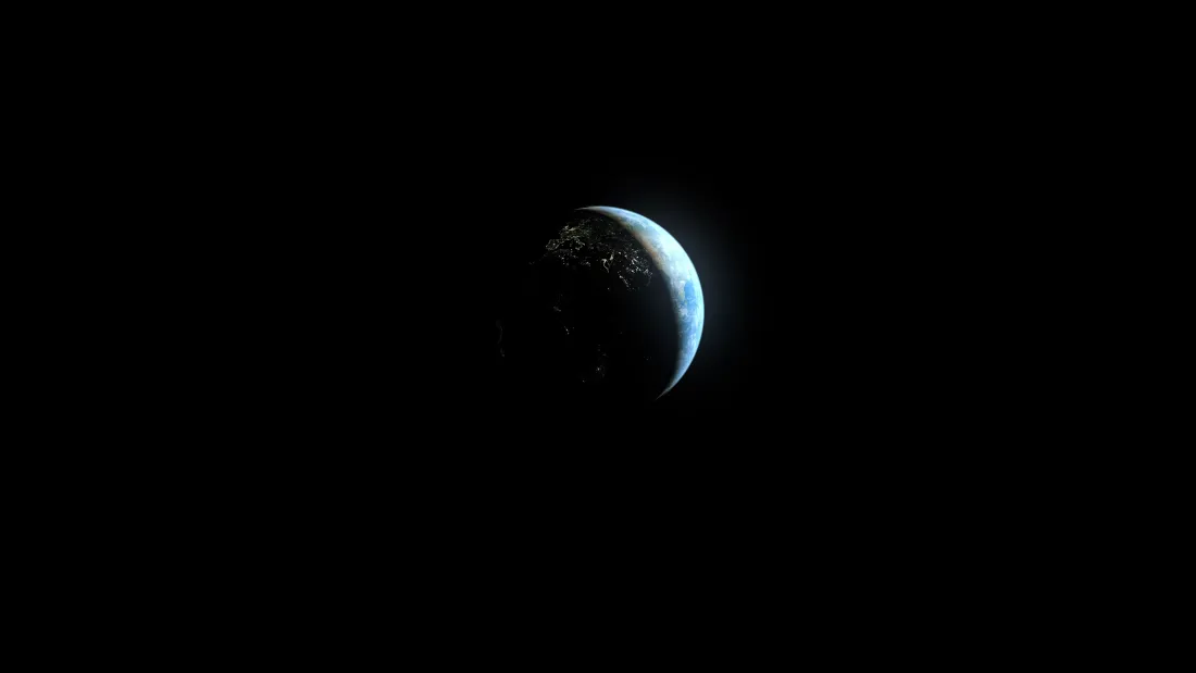8k地球壁纸｜宇宙太空背景图片 - 月牙状蓝色星球景观「哲风壁纸」