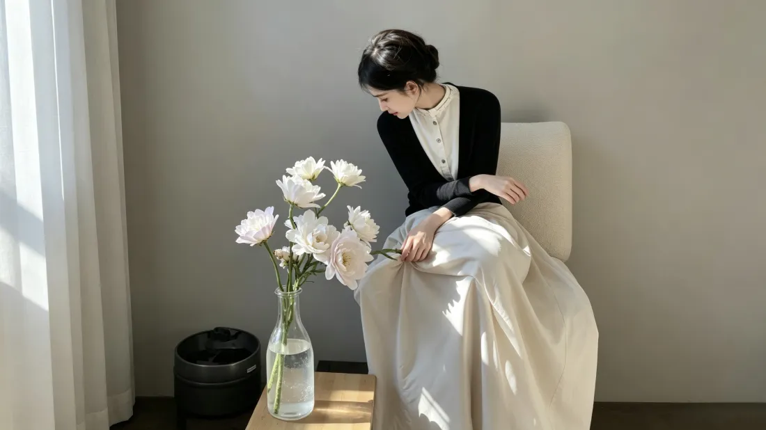 3k气质盘发美女壁纸｜窗边阳光背景图片 - 温柔居家氛围感「哲风壁纸」