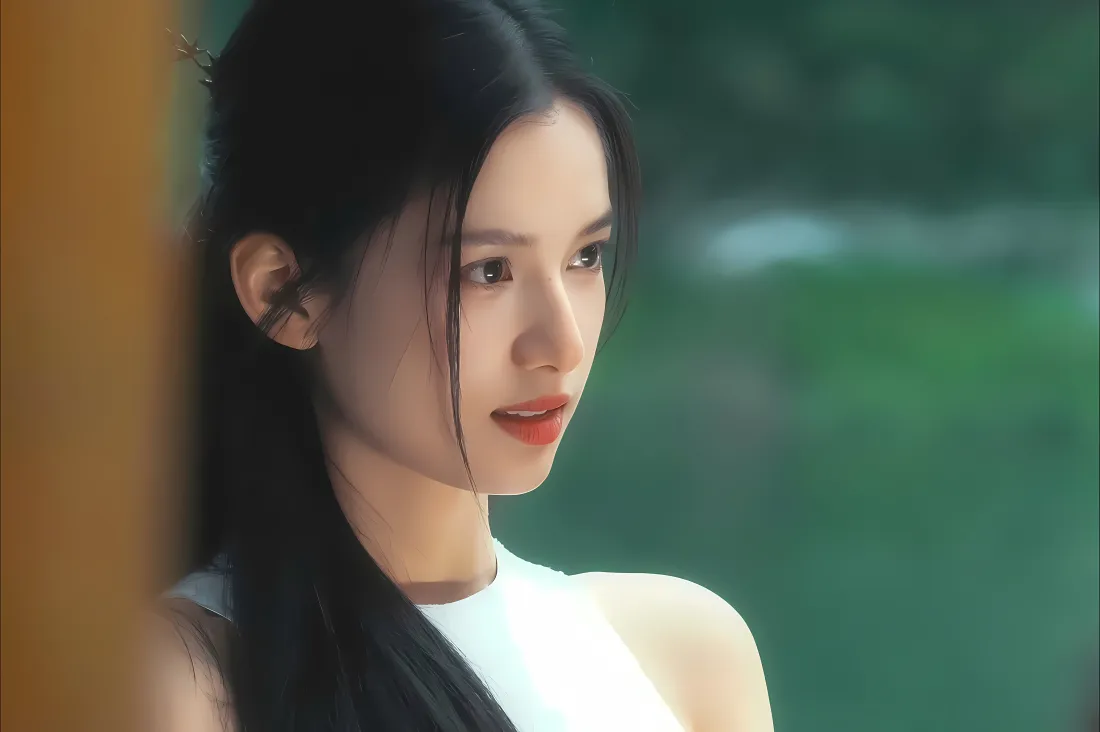 5k张婧仪壁纸｜绿色户外背景图片 - 清纯氛围感人像「哲风壁纸」