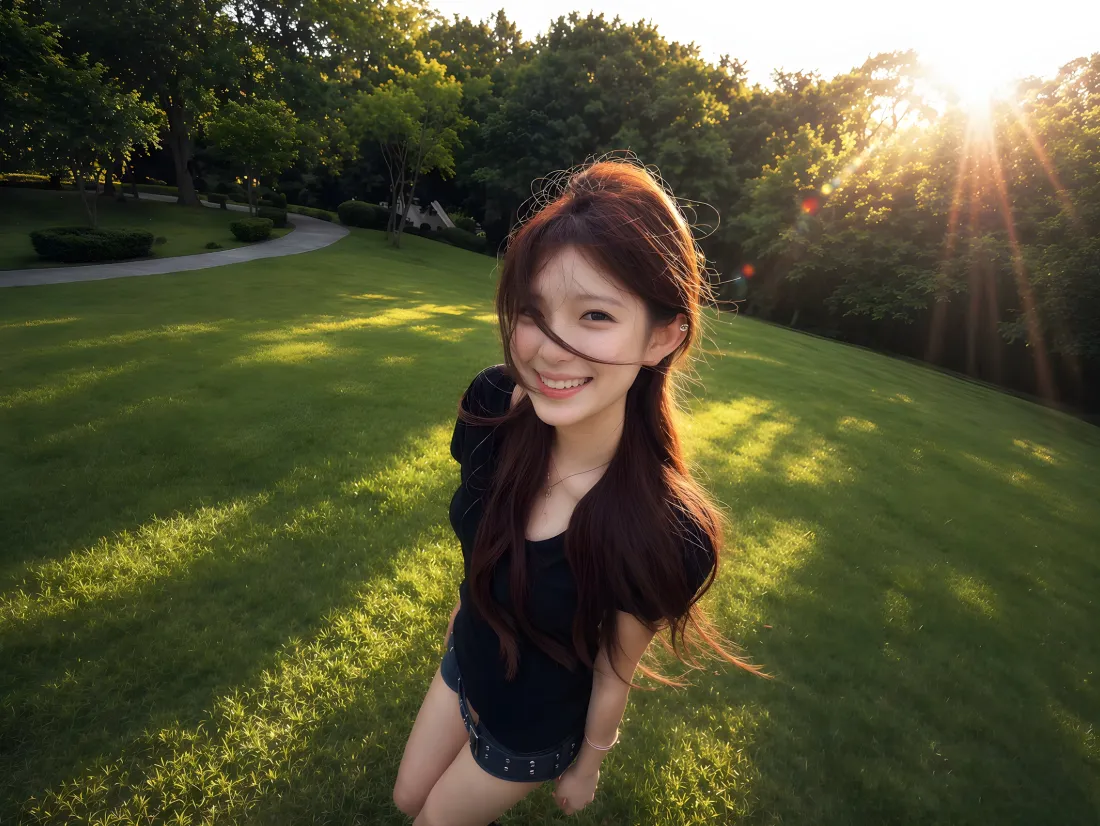3k甜美长发美女壁纸｜阳光草地背景图片 - 青春户外氛围感人像「哲风壁纸」