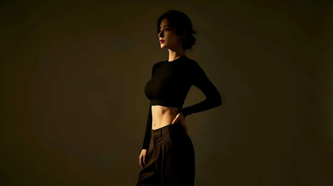2k酷飒短发美女壁纸｜暗调高级感背景图片 - 个性人像写真「哲风壁纸」