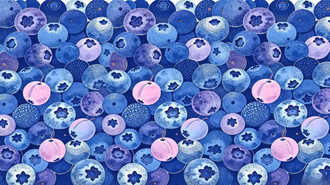 3k手绘蓝莓插画壁纸｜清新水果背景图片 - 治愈简约风「哲风壁纸」
