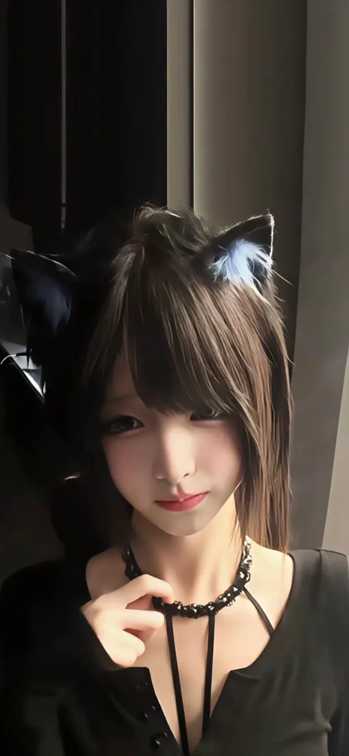 猫耳少女手机壁纸｜甜酷女生背景图片 - 真人头像「哲风壁纸」