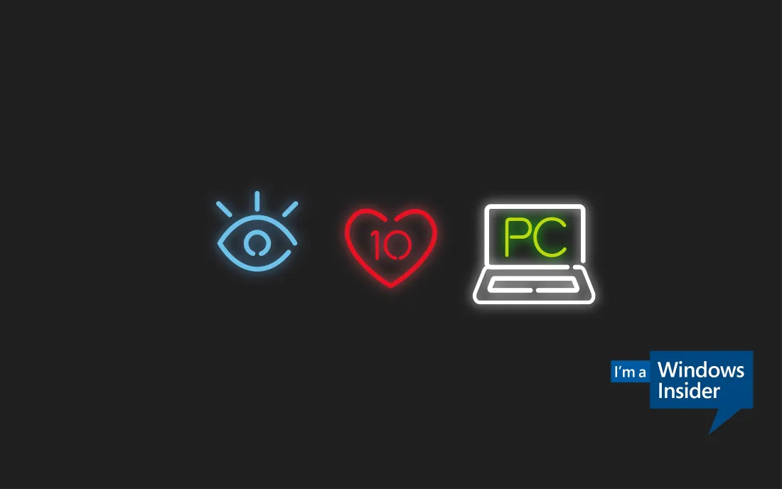 4kWindows Insider图标壁纸｜霓虹设计背景图片 - 简约科技「哲风壁纸」