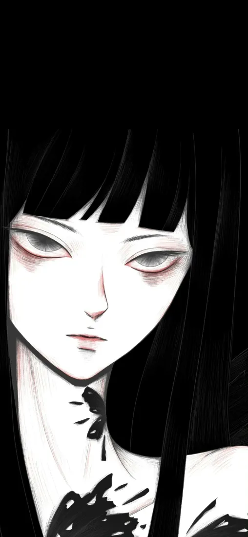 忧郁漫画少女手机壁纸｜暗黑冷系手绘背景图片 - 二次元插画「哲风壁纸」