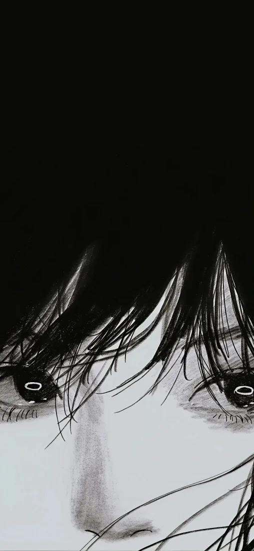 动漫插画手机壁纸｜眼部特写背景图片 - 凌乱发丝「哲风壁纸」