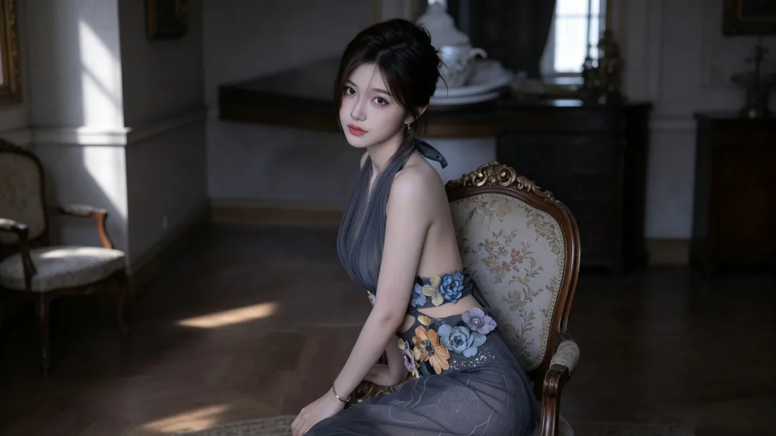 3k气质美女壁纸｜复古室内背景图片 - 氛围感光影写真「哲风壁纸」